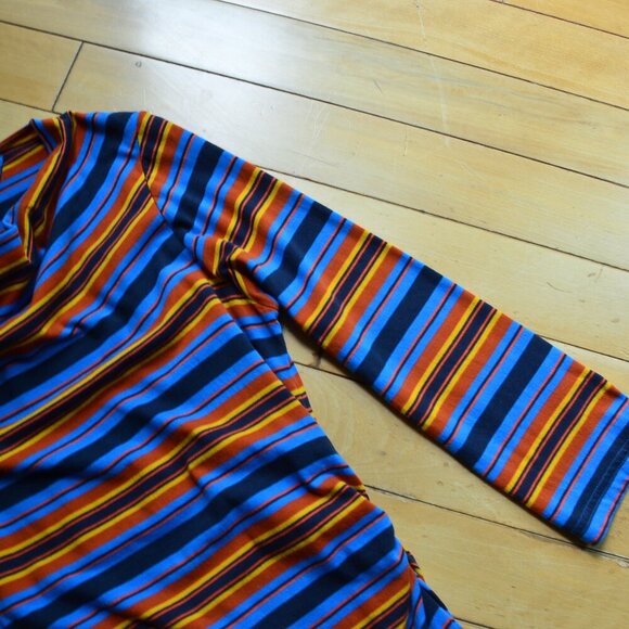 Patagonia Hatty Stripe Kamala Cowl Neck Dress Size L - Picture 4 of 13